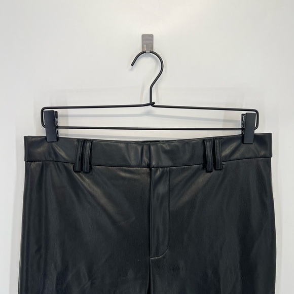 Zara High Rise Faux Leather Flared Pant Trousers - Picture 1 of 9